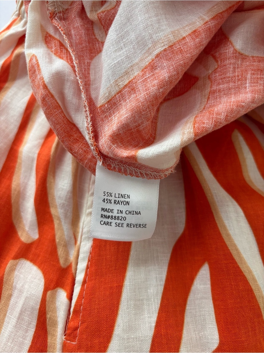Rachel Rachel Roy Linen Blend Abstract Print Maxi Skirt Orange Cream NWT XS - Picture 4 of 4